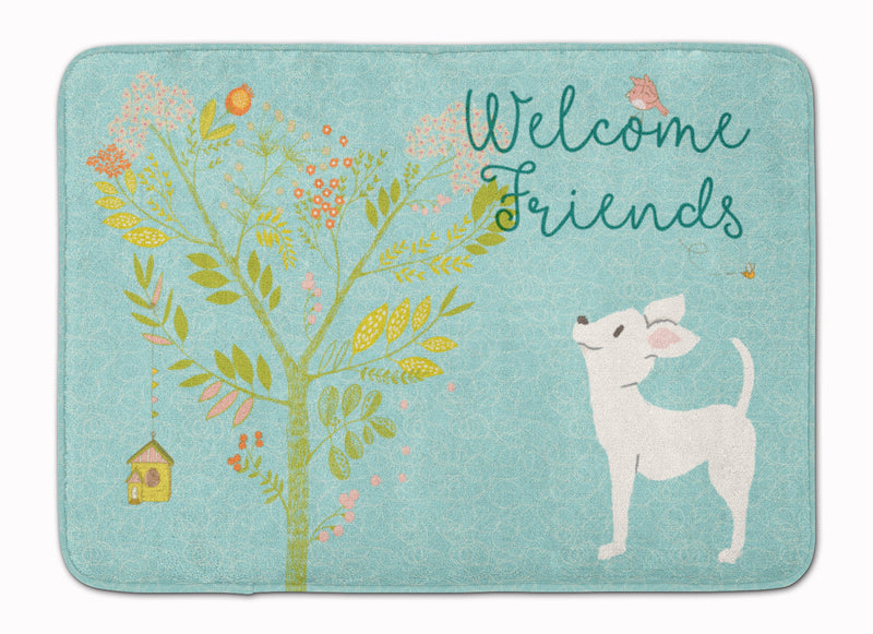 Welcome Friends White Chihuahua Machine Washable Memory Foam Mat BB7629RUG