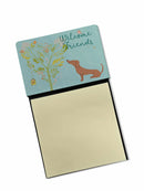 Welcome Friends Red Dachshund Watercolor Sticky Note Holder Refillable Dispenser Desk Accessory 3x3 Pad Gift