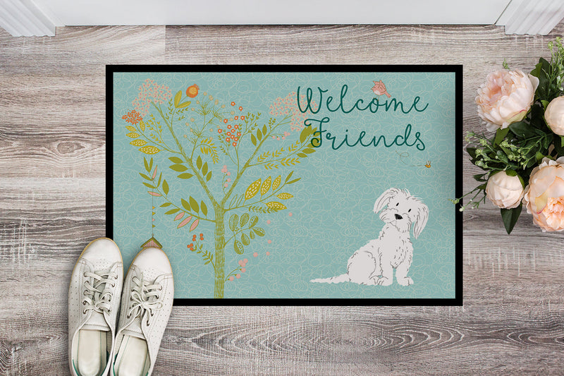 Welcome Friends Maltese Indoor or Outdoor Mat 18x27 BB7639MAT