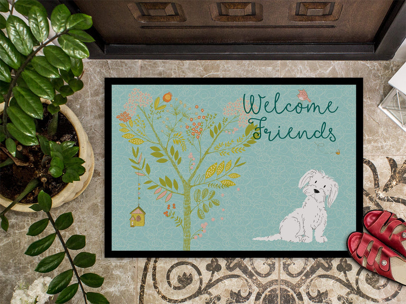 Welcome Friends Maltese Indoor or Outdoor Mat 18x27 BB7639MAT