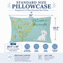 Welcome Friends Maltese Standard Pillowcase Lightweight Super Soft Easy Care Decorative Artwork Pillowcase, Standard