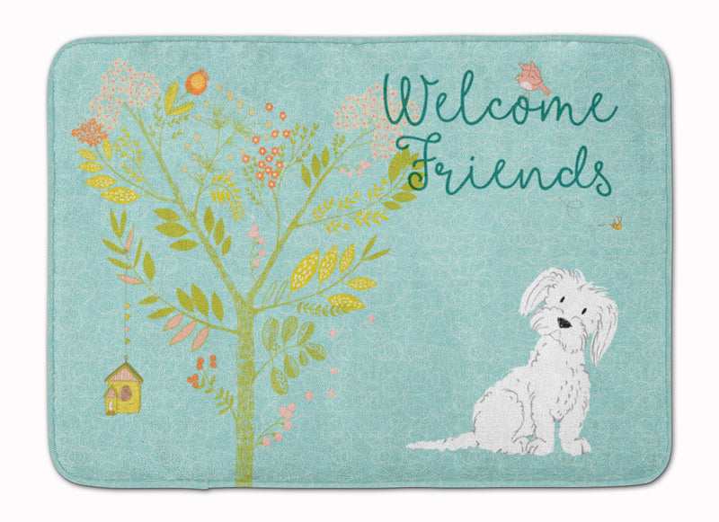 Welcome Friends Maltese Machine Washable Memory Foam Mat BB7639RUG