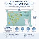 Welcome Friends Westie Standard Pillowcase Lightweight Super Soft Easy Care Decorative Artwork Pillowcase, Standard