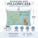 Welcome Friends Yorkie Standard Pillowcase Lightweight Super Soft Easy Care Decorative Artwork Pillowcase, Standard