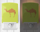 Arabian Camel Dromedary Green Ceramic Night Light Compact, UL-Certified, Ideal for Bedroom, Bathroom, Nursery, Hallway, Kitchen, 6x4x3, Multicolor