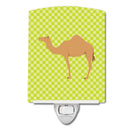 Arabian Camel Dromedary Green Ceramic Night Light Compact, UL-Certified, Ideal for Bedroom, Bathroom, Nursery, Hallway, Kitchen, 6x4x3, Multicolor