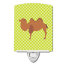 Bactrian Camel Green Ceramic Night Light Compact, UL-Certified, Ideal for Bedroom, Bathroom, Nursery, Hallway, Kitchen, 6x4x3, Multicolor