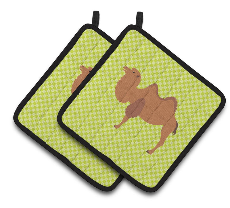 Bactrian Camel Green Pair of Pot Holders BB7644PTHD