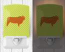 Highland Cow Green Ceramic Night Light Compact, UL-Certified, Ideal for Bedroom, Bathroom, Nursery, Hallway, Kitchen, 6x4x3, Multicolor