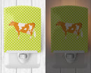 Guernsey Cow  Green Ceramic Night Light Compact, UL-Certified, Ideal for Bedroom, Bathroom, Nursery, Hallway, Kitchen, 6x4x3, Multicolor