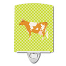 Guernsey Cow  Green Ceramic Night Light Compact, UL-Certified, Ideal for Bedroom, Bathroom, Nursery, Hallway, Kitchen, 6x4x3, Multicolor