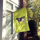 Holstein Cow Green House Flag 28x40 Porch Sleeve Pole Decorative Outside Yard Banner Artwork Wall Hanging, Polyester