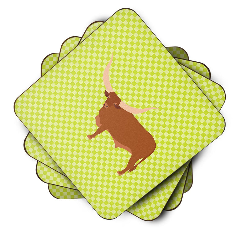 Ankole-Watusu Cow Green Foam Coaster Set of 4 BB7649FC