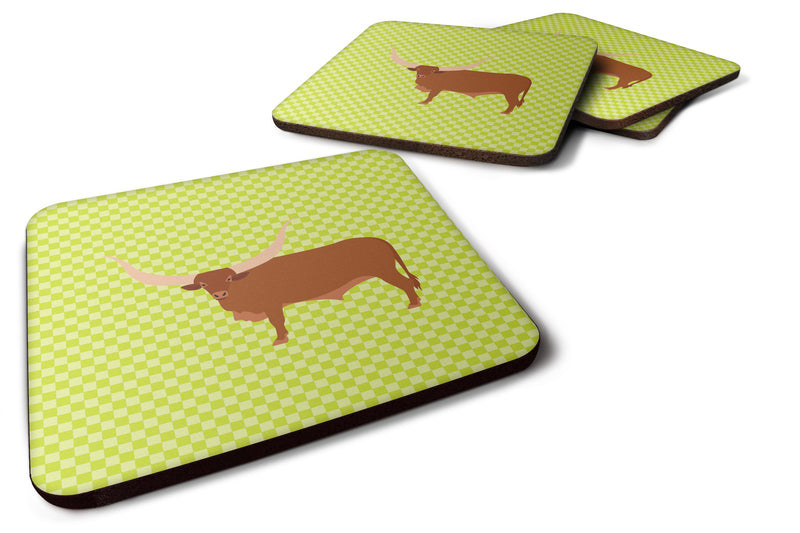 Ankole-Watusu Cow Green Foam Coaster Set of 4 BB7649FC