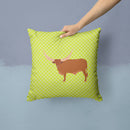 Ankole-Watusu Cow Green Throw Pillow - 14x14 Decorative Pillow – Art for Your Home & Patio BB7649PW1414