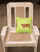 Ankole-Watusu Cow Green Fabric Decorative Pillow BB7649PW1818