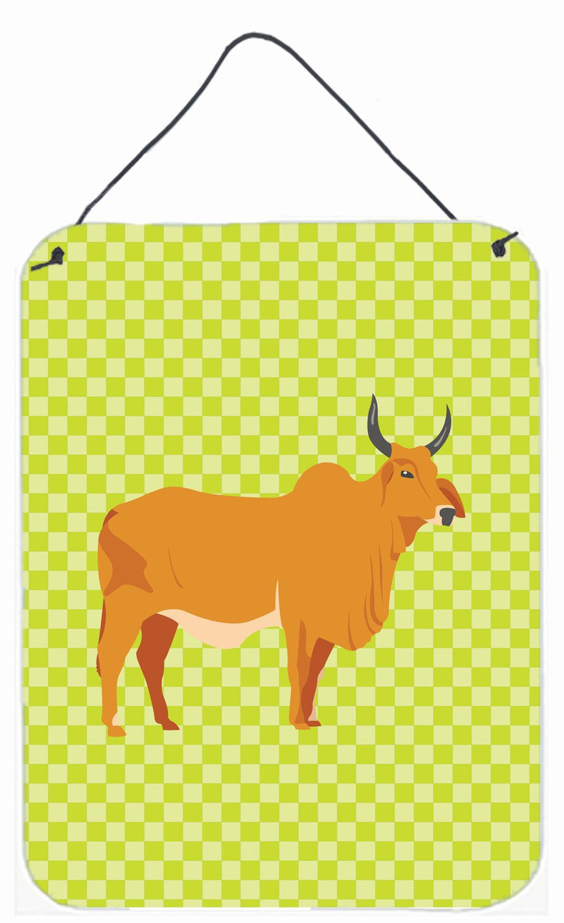 Zebu Indicine Cow Green Wall or Door Hanging Prints BB7651DS1216