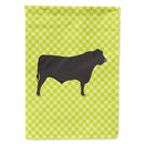 Black Angus Cow Green House Flag 28x40 Porch Sleeve Pole Decorative Outside Yard Banner Artwork Wall Hanging, Polyester