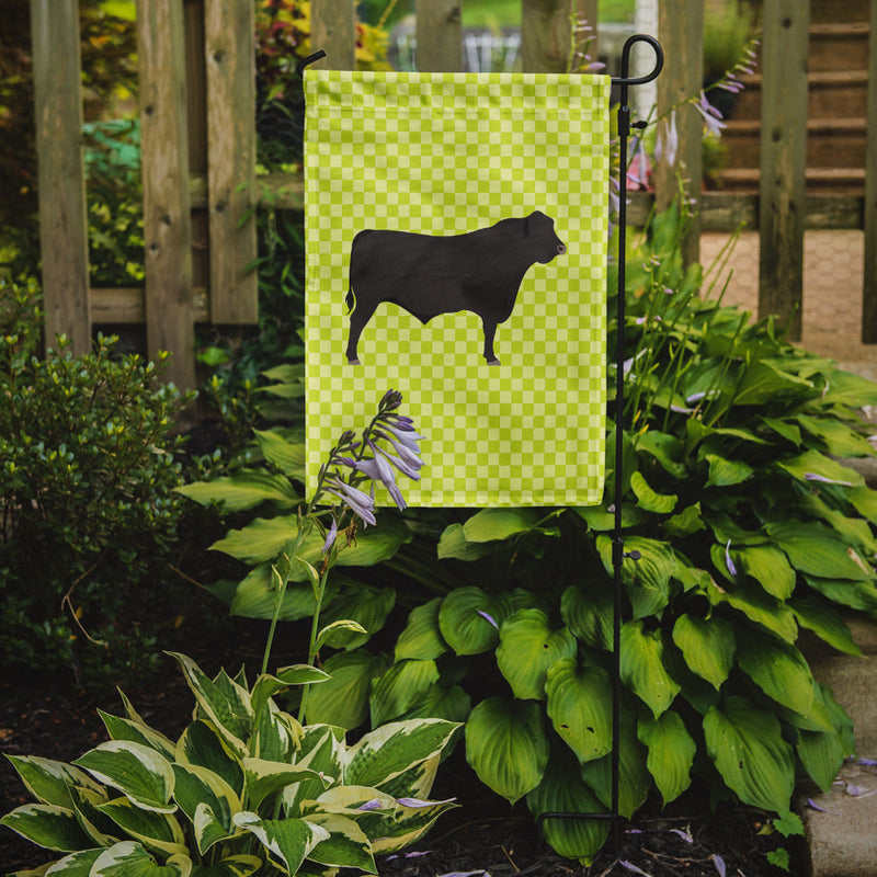 Black Angus Cow Green Flag Garden Size