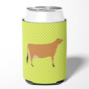 Jersey Cow Green Can or Bottle Hugger Cooler Sleeve for Standard 12 oz Cans, Insulated Foam Beer & Soda Can Hugger Reusable