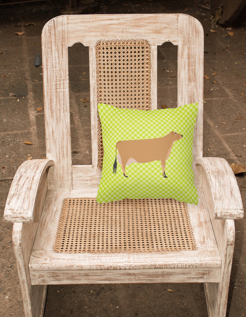 Jersey Cow Green Fabric Decorative Pillow BB7655PW1818