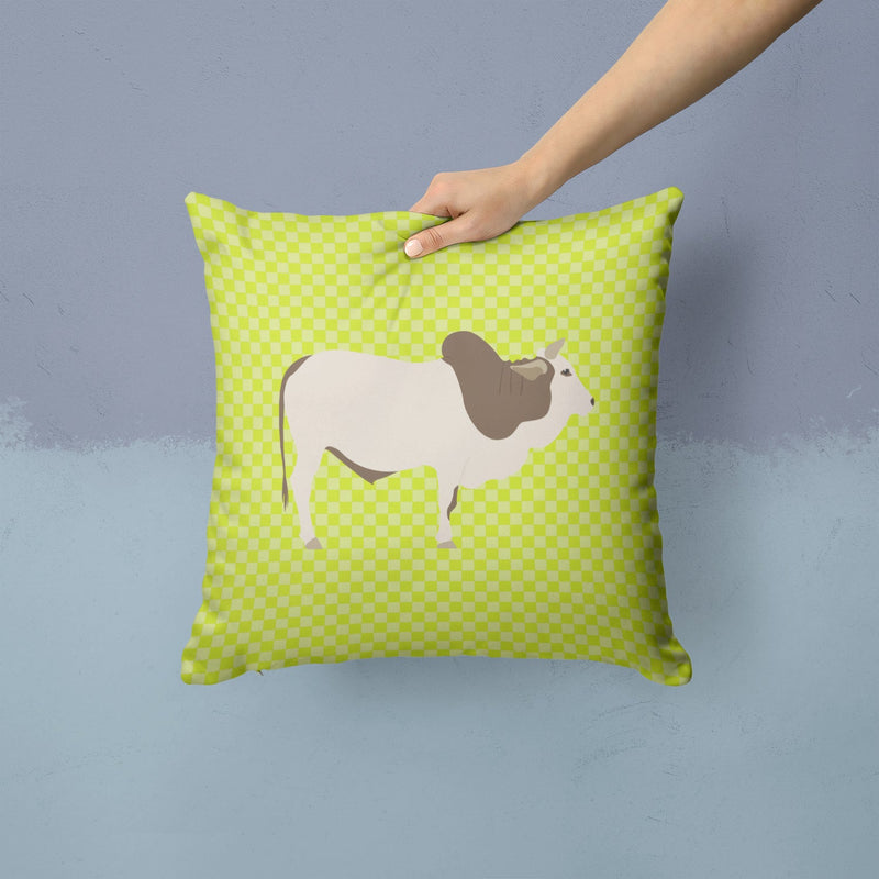 Malvi Cow Green Fabric Decorative Pillow BB7656PW1414