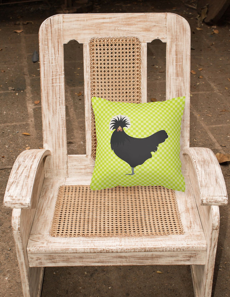 Polish Poland Chicken Green Fabric Decorative Pillow BB7660PW1818