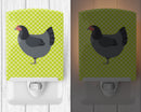 Jersey Giant Chicken Green Ceramic Night Light Compact, UL-Certified, Ideal for Bedroom, Bathroom, Nursery, Hallway, Kitchen, 6x4x3, Multicolor