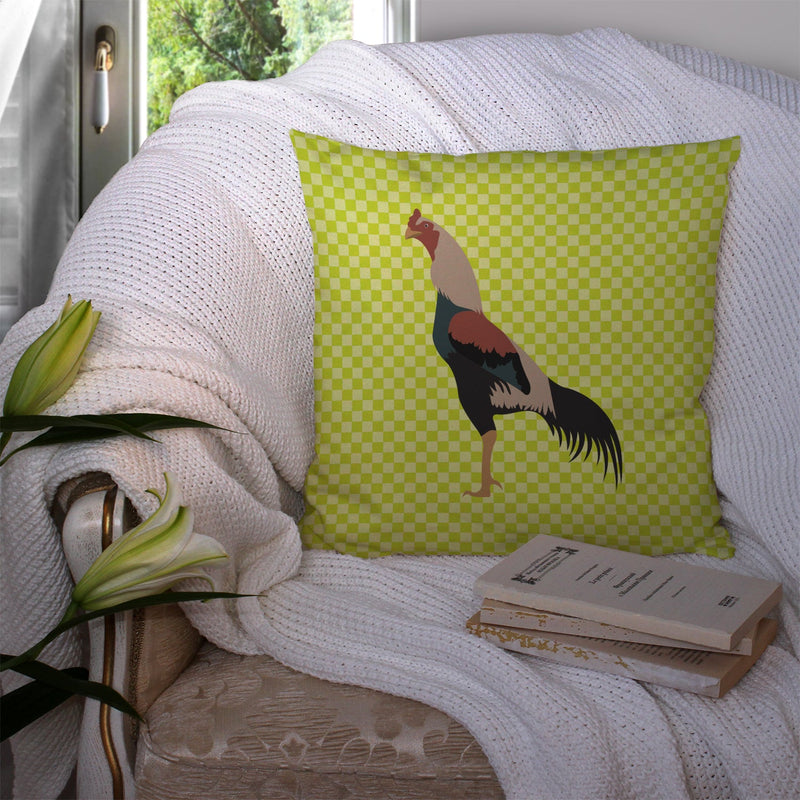 Kulang Chicken Green Fabric Decorative Pillow BB7664PW1414