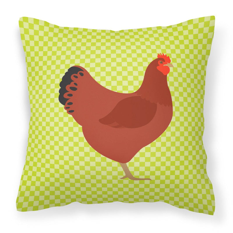 New Hampshire Red Chicken Green Fabric Decorative Pillow BB7669PW1818