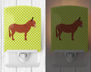 Irish Donkey Green Ceramic Night Light Compact, UL-Certified, Ideal for Bedroom, Bathroom, Nursery, Hallway, Kitchen, 6x4x3, Multicolor