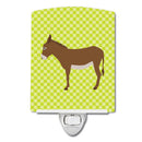 Cotentin Donkey Green Ceramic Night Light Compact, UL-Certified, Ideal for Bedroom, Bathroom, Nursery, Hallway, Kitchen, 6x4x3, Multicolor