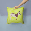 American Spotted Donkey Green Throw Pillow - 14x14 Decorative Pillow – Art for Your Home & Patio BB7677PW1414