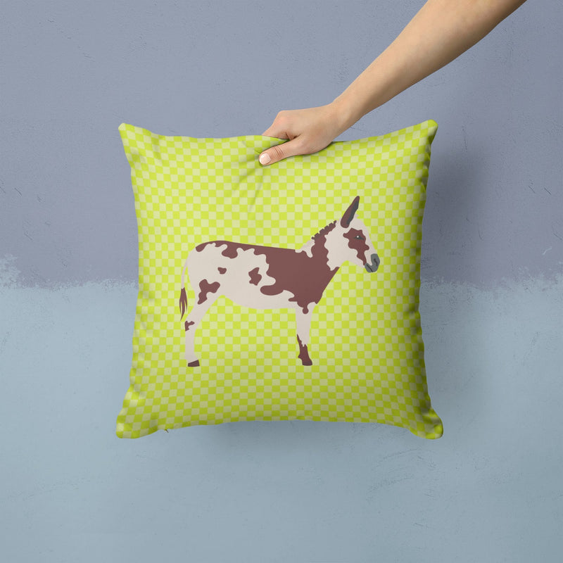 American Spotted Donkey Green Throw Pillow - 14x14 Decorative Pillow – Art for Your Home & Patio BB7677PW1414