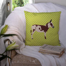 American Spotted Donkey Green Throw Pillow - 14x14 Decorative Pillow – Art for Your Home & Patio BB7677PW1414