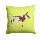 American Spotted Donkey Green Throw Pillow - 14x14 Decorative Pillow – Art for Your Home & Patio BB7677PW1414