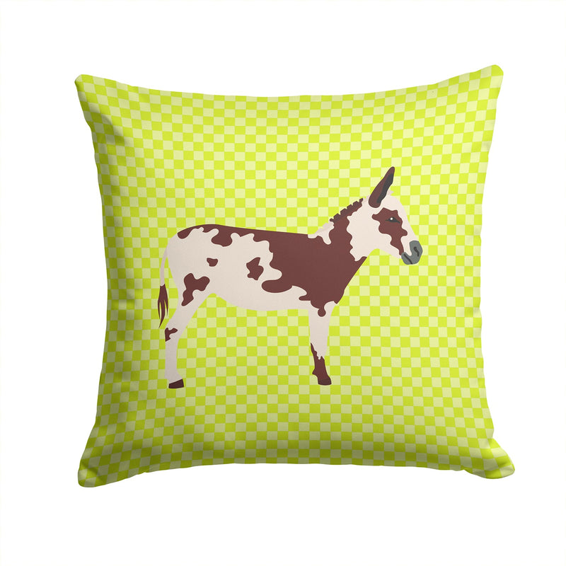 American Spotted Donkey Green Throw Pillow - 14x14 Decorative Pillow – Art for Your Home & Patio BB7677PW1414