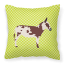 American Spotted Donkey Green Fabric Decorative Pillow BB7677PW1818