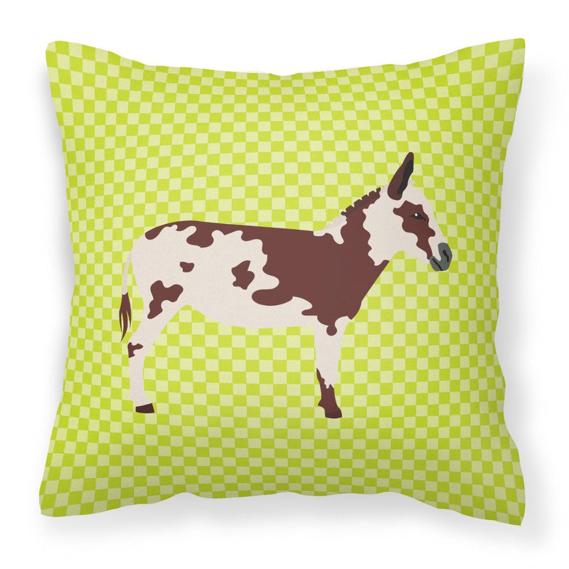 American Spotted Donkey Green Fabric Decorative Pillow BB7677PW1818