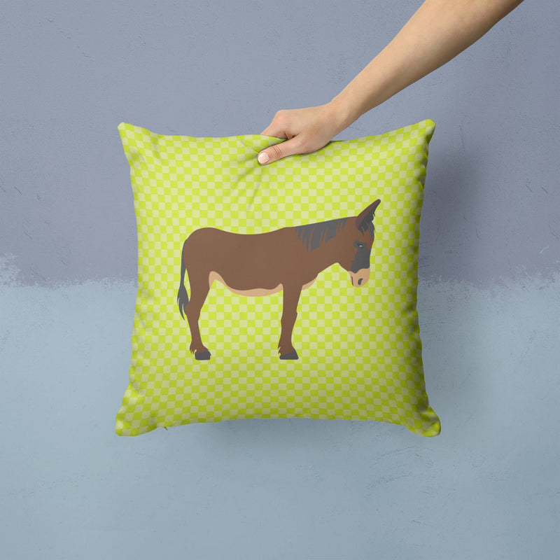 Zamorano-Leones Donkey Green Fabric Decorative Pillow BB7679PW1414