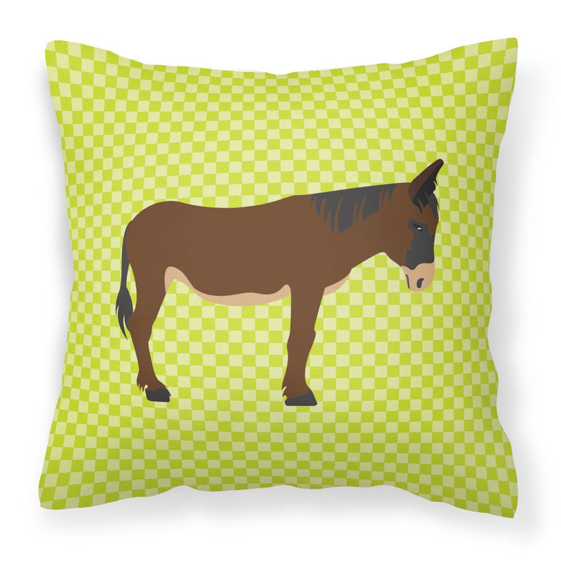 Zamorano-Leones Donkey Green Fabric Decorative Pillow BB7679PW1818