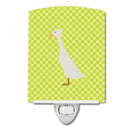 Bali Duck Green Ceramic Night Light Compact, UL-Certified, Ideal for Bedroom, Bathroom, Nursery, Hallway, Kitchen, 6x4x3, Multicolor