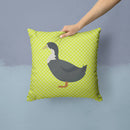 Blue Swedish Duck Green Throw Pillow - 14x14 Decorative Pillow – Art for Your Home & Patio BB7688PW1414