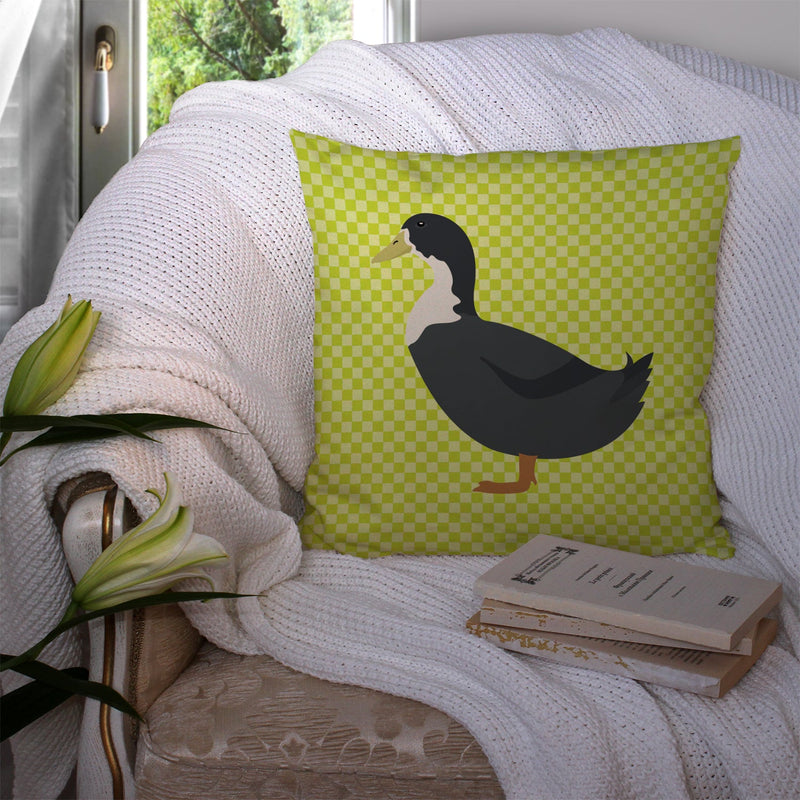 Blue Swedish Duck Green Fabric Decorative Pillow BB7688PW1414