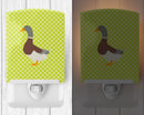 Saxony Sachsenente Duck Green Ceramic Night Light Compact, UL-Certified, Ideal for Bedroom, Bathroom, Nursery, Hallway, Kitchen, 6x4x3, Multicolor