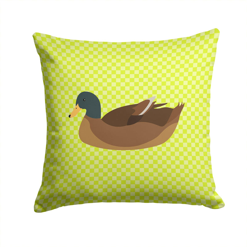 Khaki Campbell Duck Green Fabric Decorative Pillow BB7692PW1414