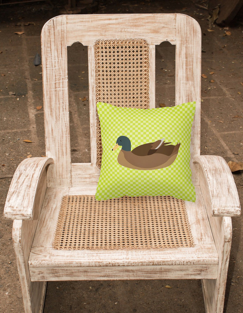 Khaki Campbell Duck Green Fabric Decorative Pillow BB7692PW1818