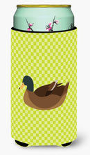 Khaki Campbell Duck Green Tall Boy Hugger Can Cooler Sleeve Machine Washable Drink Collapsible Insulator Beverage Insulated Holder