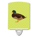 Silver Bantam Duck Green Ceramic Night Light Compact, UL-Certified, Ideal for Bedroom, Bathroom, Nursery, Hallway, Kitchen, 6x4x3, Multicolor