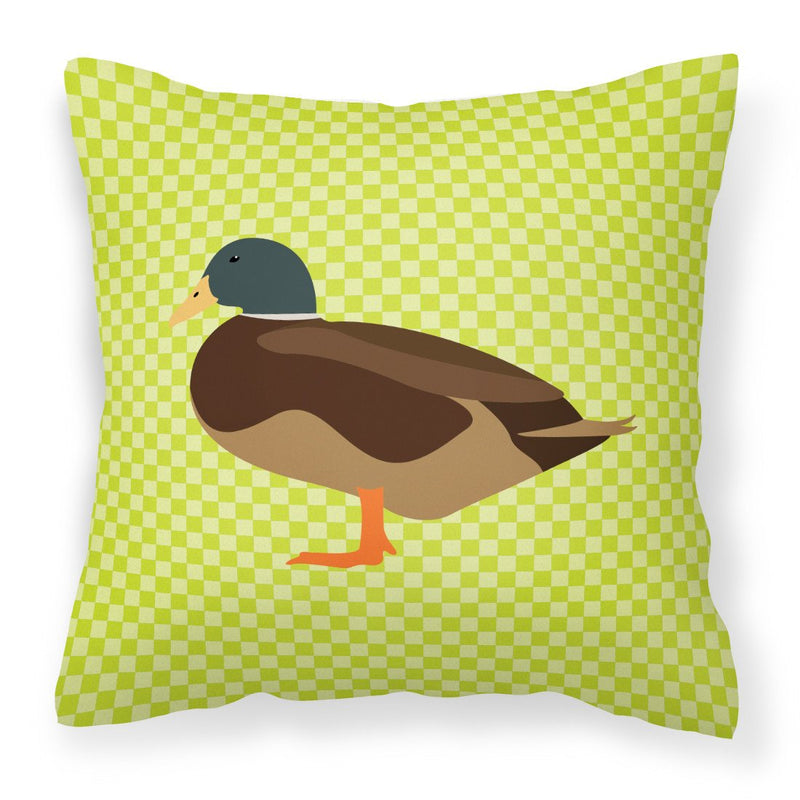 Silver Bantam Duck Green Fabric Decorative Pillow BB7693PW1818